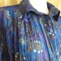 Just My Size Blue Floral Print Crinkled Lightweight Button Down Top Size 1X
