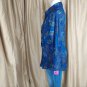Just My Size Blue Floral Print Crinkled Lightweight Button Down Top Size 1X