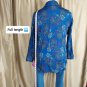 Just My Size Blue Floral Print Crinkled Lightweight Button Down Top Size 1X