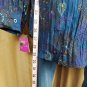 Just My Size Blue Floral Print Crinkled Lightweight Button Down Top Size 1X