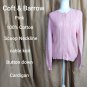 Croft & Barrow Pink Cable Knit Button Down Cardigan Size S