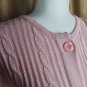 Croft & Barrow Pink Cable Knit Button Down Cardigan Size S