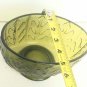 Vtg 1975 FTD Green Glass Leaf Footed Florist Vase, Candy Dish, Soap Dish ...