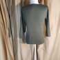 Dress Barn Olive Green V Button Neckline 100% Cotton Top Size M