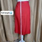 Emanuel Ungaro Red Silk & Wool Blend Side Detail Beading Skirt Size 10