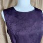 Casual Corner Purple Sparkle Floral Print Back Zip Dress Size 10