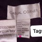 Casual Corner Purple Sparkle Floral Print Back Zip Dress Size 10