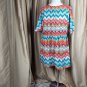 Lane Bryant Beige Multicolored Zigzag Knee Dress Size 26/28