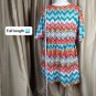 Lane Bryant Beige Multicolored Zigzag Knee Dress Size 26/28