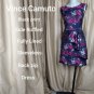 Vince Camuto Black Print Side Ruffled Detail Back Zip Dress Size 2