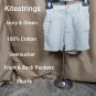 Kitestrings Ivory & Green Seersucker Pockets Shorts Size 3T