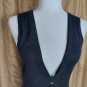Coldwater Creek dark gray sleeveless button down V neckline cardigan size XS
