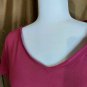 Ann Taylor LOFT Pink 100% Cotton V Neckline Top Size L