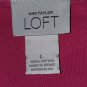 Ann Taylor LOFT Pink 100% Cotton V Neckline Top Size L