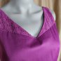 The Limted Purple Cotton Spandex V Neckline Eyelet Detail Hem Side Zip Dress...