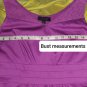The Limted Purple Cotton Spandex V Neckline Eyelet Detail Hem Side Zip Dress...