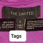 The Limted Purple Cotton Spandex V Neckline Eyelet Detail Hem Side Zip Dress...
