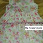 Lilly Wicket White Floral Print Cotton Tie Back Lace Trim Dress Size 5T