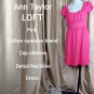 Ann Taylor LOFT Pink Cotton Spandex Blend Detail Dress Size XS