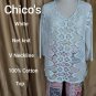 Chico's Size 3 White 100% Cotton Net Knit Top