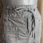 Ann Taylor LOFT Beige Front & Back Pockets 100% Cotton Tie Waist Skirt Size 8