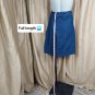 Ann Taylor Blue Cotton Side Button Flair Denim Skirt Size 8