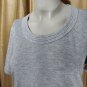 Peck & Peck Gray Sparkle Knit Short Sleeves Detail Neckline Top Size M