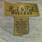 Peck & Peck Gray Sparkle Knit Short Sleeves Detail Neckline Top Size M