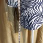 Chico's Size 0 Navy Blue & White Print Sheer Sleeves Top