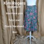 kim Rogers blue floral print elastic waist band skirt size L