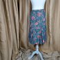 kim Rogers blue floral print elastic waist band skirt size L