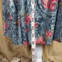 kim Rogers blue floral print elastic waist band skirt size L