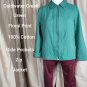 Coldwater Creek Leaf Green Print Cotton Zip Jacket Size 20