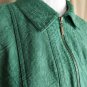 Coldwater Creek Leaf Green Print Cotton Zip Jacket Size 20