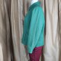 Coldwater Creek Leaf Green Print Cotton Zip Jacket Size 20