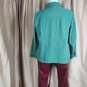 Coldwater Creek Leaf Green Print Cotton Zip Jacket Size 20