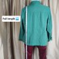 Coldwater Creek Leaf Green Print Cotton Zip Jacket Size 20