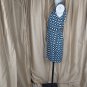 Ann Taylor LOFT Blue & White Print Upper Pocket Elastic Tie Waistband Dress Size