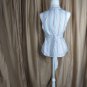 Ann Taylor LOFT White Color Striped 100% Cotton Tie Back Top Size 10