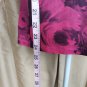 Cato Pink & Black Floral Print Sparkle Detail Lace Cut Out Back Top Size M
