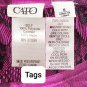 Cato Pink & Black Floral Print Sparkle Detail Lace Cut Out Back Top Size M