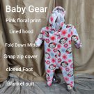 Baby Gear Floral Print Full Blanket Suit Size 3-6 Mos.