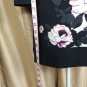 White House Black Market Black And Purple Floral Print Spandex Blend Detail V...