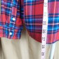 J.crew Mercantile Red&Blue Plaid 100% Cotton Upper Pockets Zip Neck Top Size L