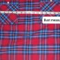 J.crew Mercantile Red&Blue Plaid 100% Cotton Upper Pockets Zip Neck Top Size L