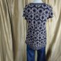 DUO Maternity V Neckline Black Printed Top Size L