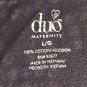 DUO Maternity V Neckline Black Printed Top Size L
