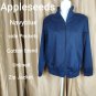 Appleseeds Navy Blue Zip Mock Neck Pockets Jacket Size 14