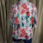 JM Collection Printed Drape Sleeve V Neckline Top Size 2X