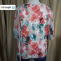 JM Collection Printed Drape Sleeve V Neckline Top Size 2X
